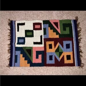 Vintage Miniature Handmade Turkish Kilim Decorative Tapestry, 16in x 10in